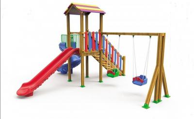 Temalı Ahşap Çocuk Oyun Parkı AKA0704